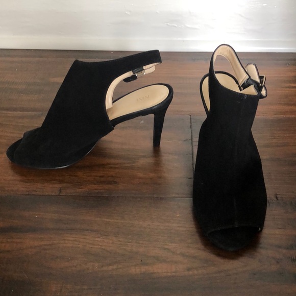 Nine West peep toe black suede size 6 - Picture 1 of 2